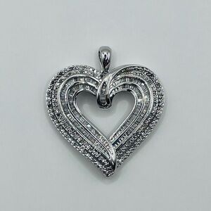 1.00 CT Natural Diamond Large Heart Pendant
